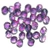25 8mm Faceted Tri Tone Crystal/Montana/Purple Firepolish Beads